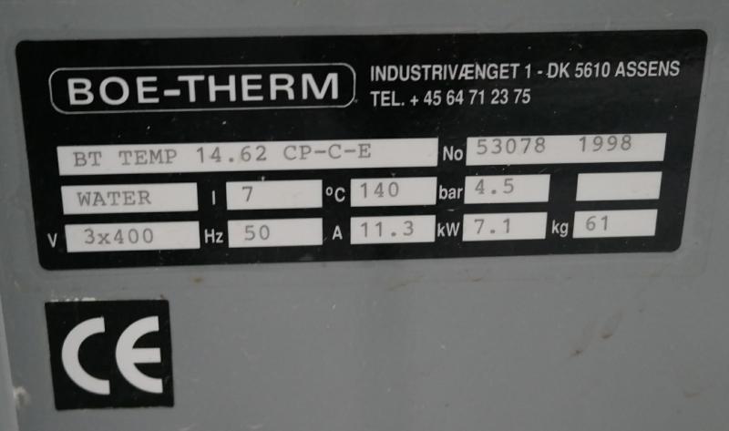 fabrikat Boe-Therm model BT-Temp 14.62 CP-C-E til at for varme vand, 140 grader.
