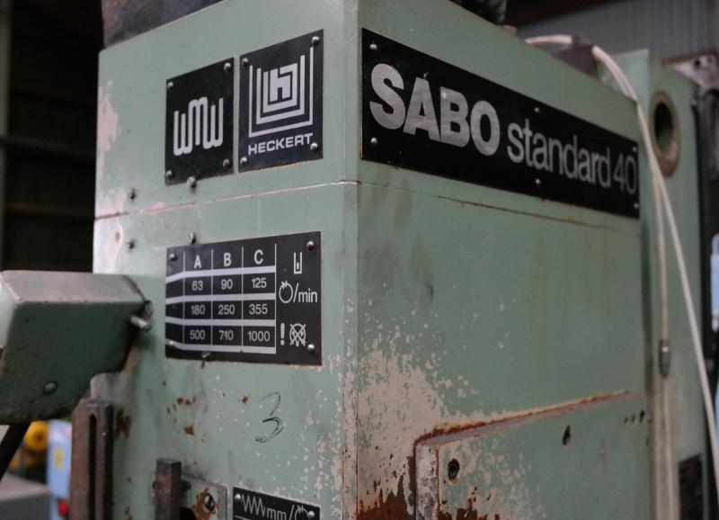 WmW Heckert Sabo Standard 40 med tilspænding og gevind. 63-1000 o/min. rigtig produktions boremaskine.