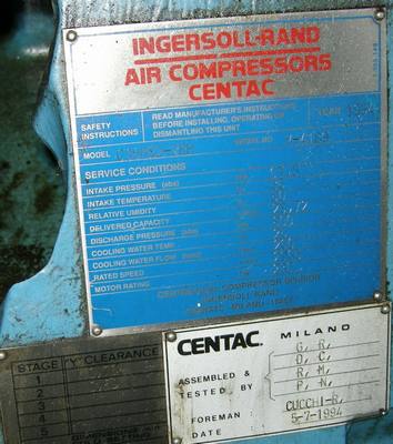Ingersoll Rand Centrifugal turbo. 30 M3/min 240 kW motor. Type Centac 30. 7 bar, 690 V motor.   FX 1305.