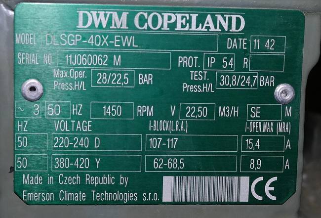 DVM Copeland DLSGP-40X-EWL Som ny.    Årg 2011 ?