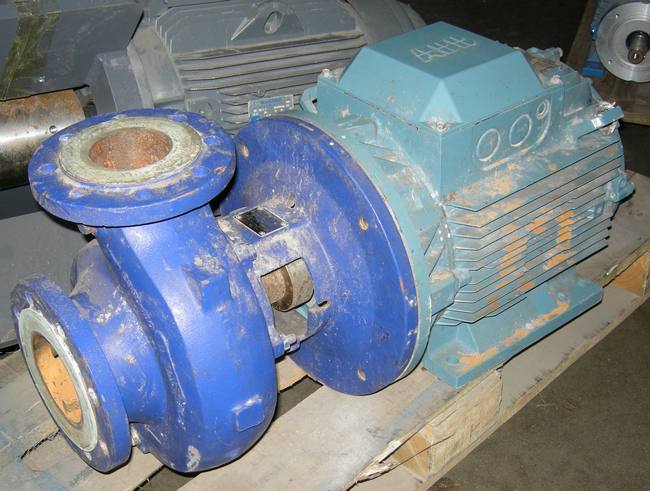 ASEA motor 18,5 kW 2920 o/min. Pumpe KSB model Etablock GN 80 - 160/ 1852.2, 36,5 - 22 mvs.   Motor fod/ flange.